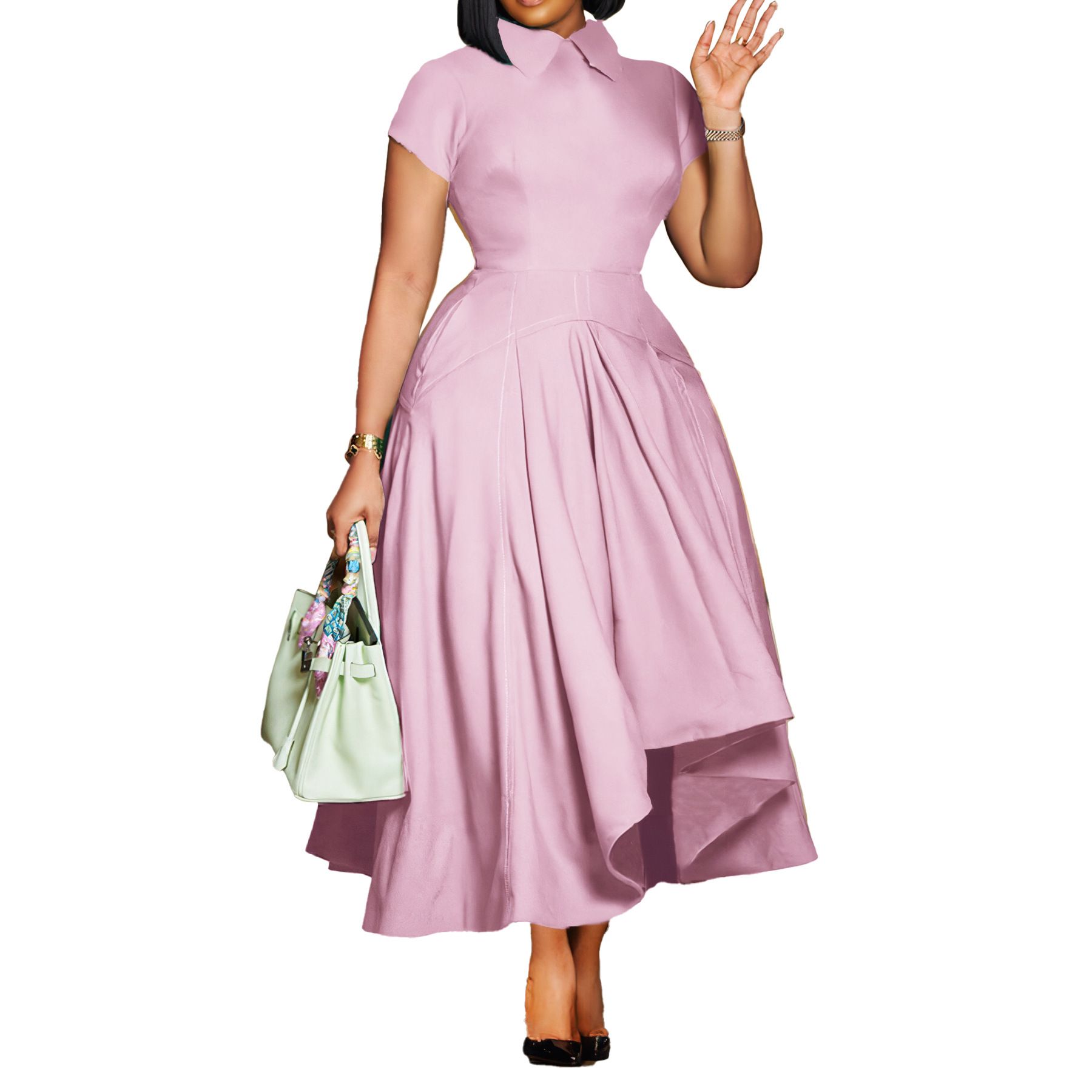 New Product Selection D514 Foreign Trade Women's Clothing Summer Fashion Style High Waist Banquet Grand Display Skirt Elegant Evening Party African Dress