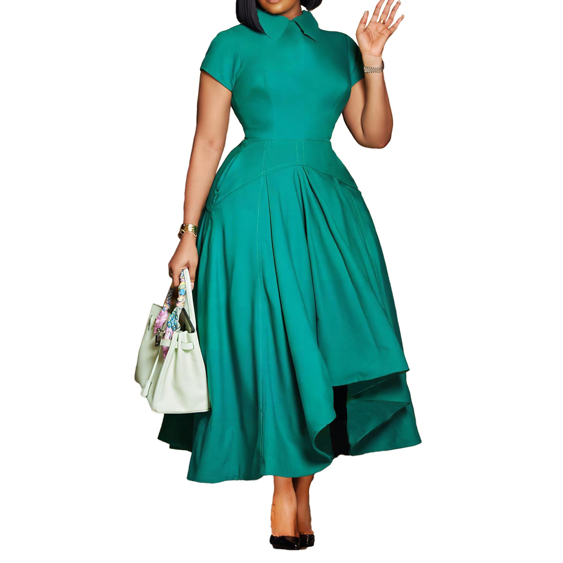 New Product Selection D514 Foreign Trade Women's Clothing Summer Fashion Style High Waist Banquet Grand Display Skirt Elegant Evening Party African Dress