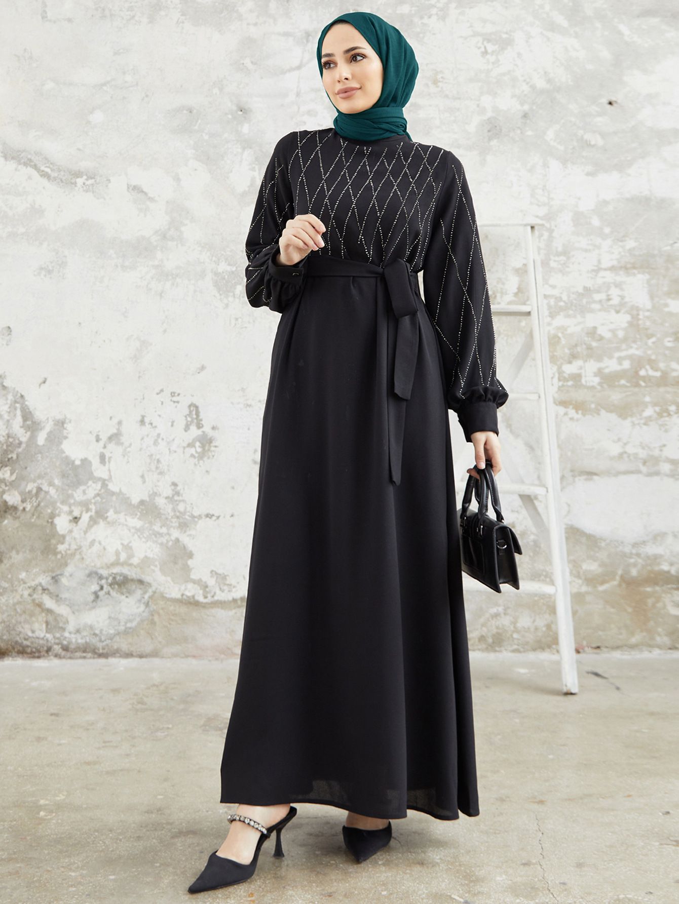 New Product Selection 2203 # Middle East Women's Clothing Amazon Independent Station Hot selling Muslim Dress Fashion Hot Diamond Loose Long Dress