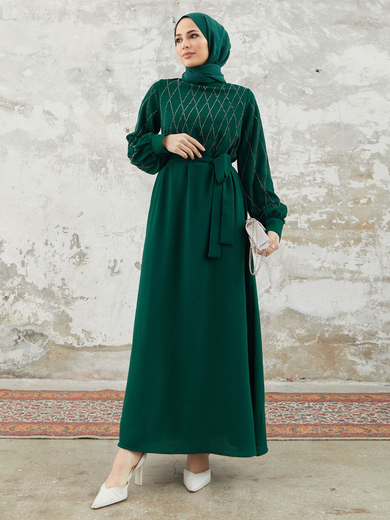 New Product Selection 2203 # Middle East Women's Clothing Amazon Independent Station Hot selling Muslim Dress Fashion Hot Diamond Loose Long Dress
