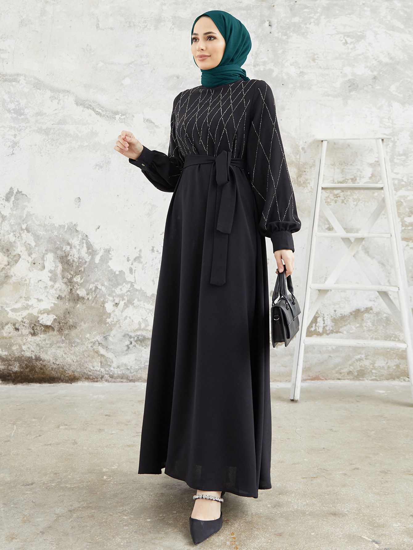 New Product Selection 2203 # Middle East Women's Clothing Amazon Independent Station Hot selling Muslim Dress Fashion Hot Diamond Loose Long Dress