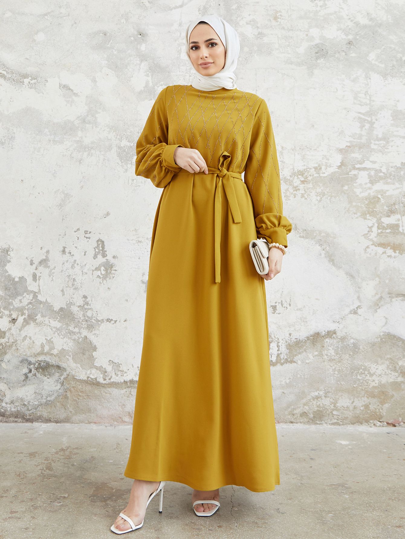 New Product Selection 2203 # Middle East Women's Clothing Amazon Independent Station Hot selling Muslim Dress Fashion Hot Diamond Loose Long Dress
