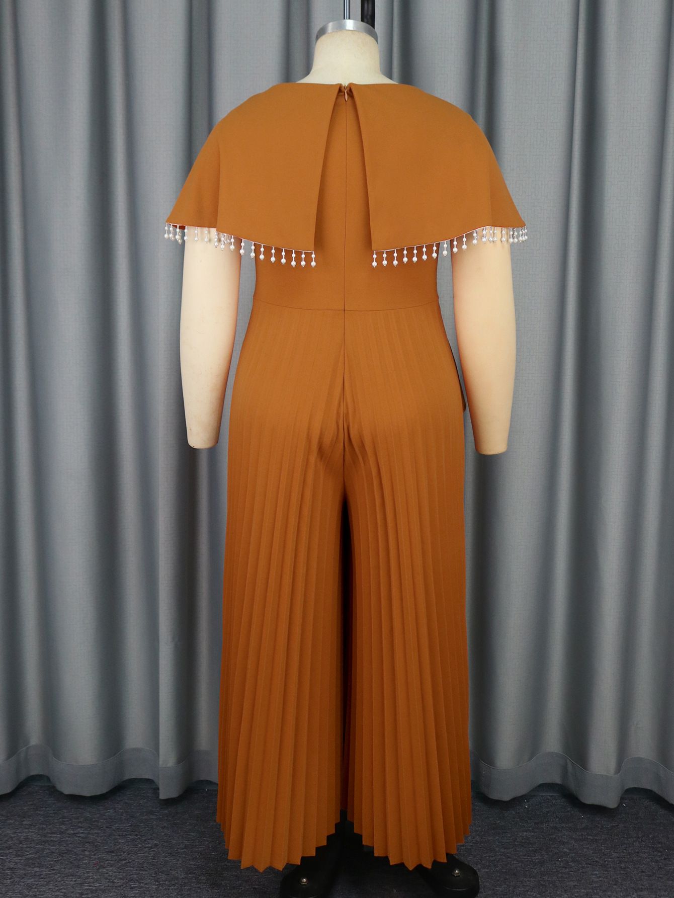 New Product Selection AM041033 Cross border New Cloak Sleeve High Waist jumpsuit Elegant Party Style Elegant Atmosphere Unique pleated skirt pants Jumpsuit