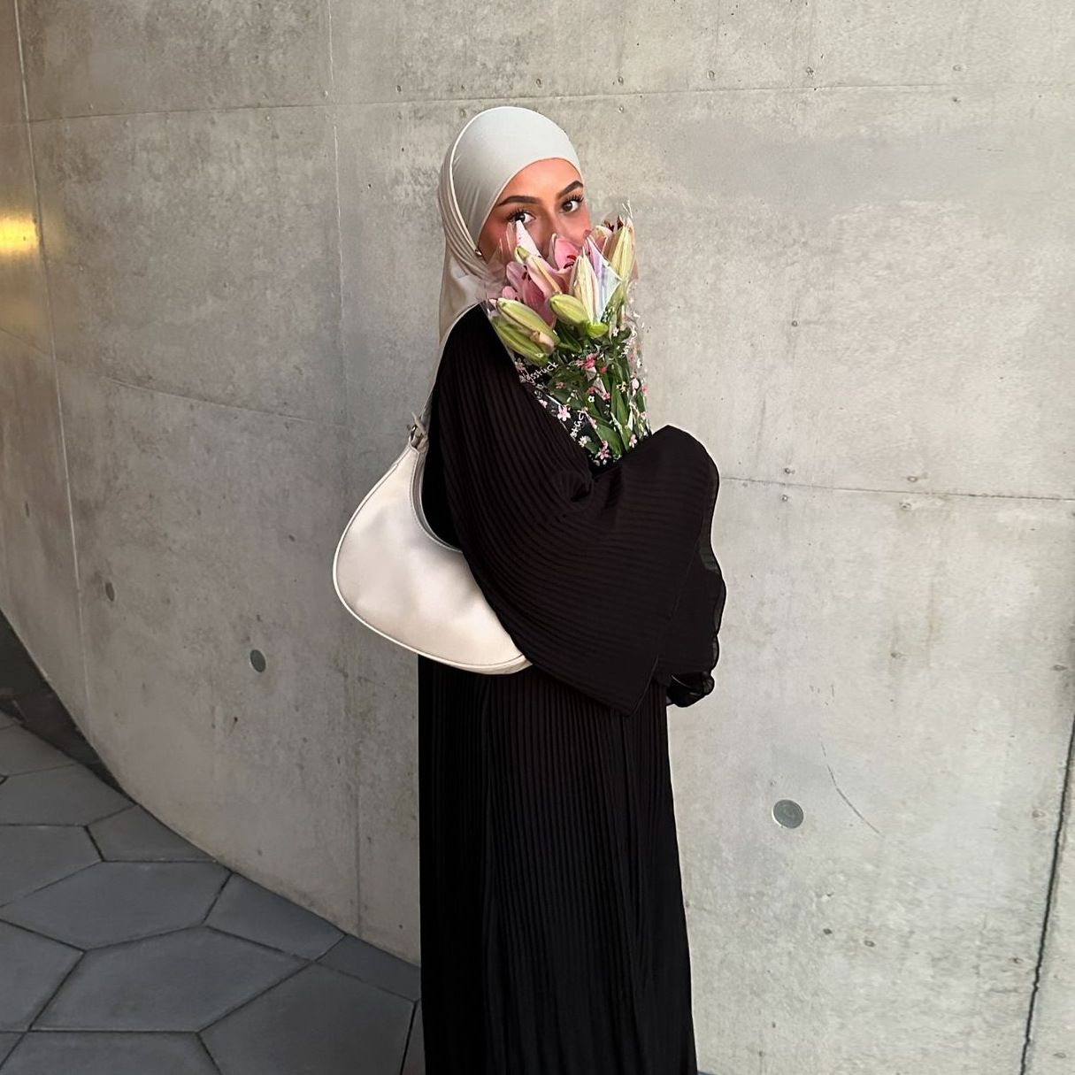 New product selection MQ155 Muslim Dubai pullover robe chiffon pleated dress Amazon Middle East solid color cross-border women's clothing