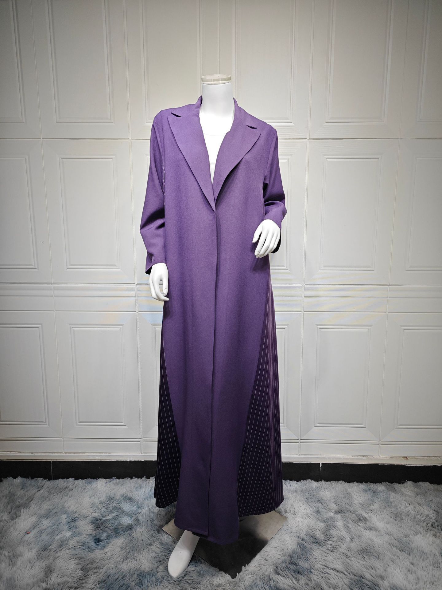 New Product Selection MQ178 Modest Muslim Fashion Cardigan Abaya New Elegant Long Dress Purple Long Sleeve Temperament Robe