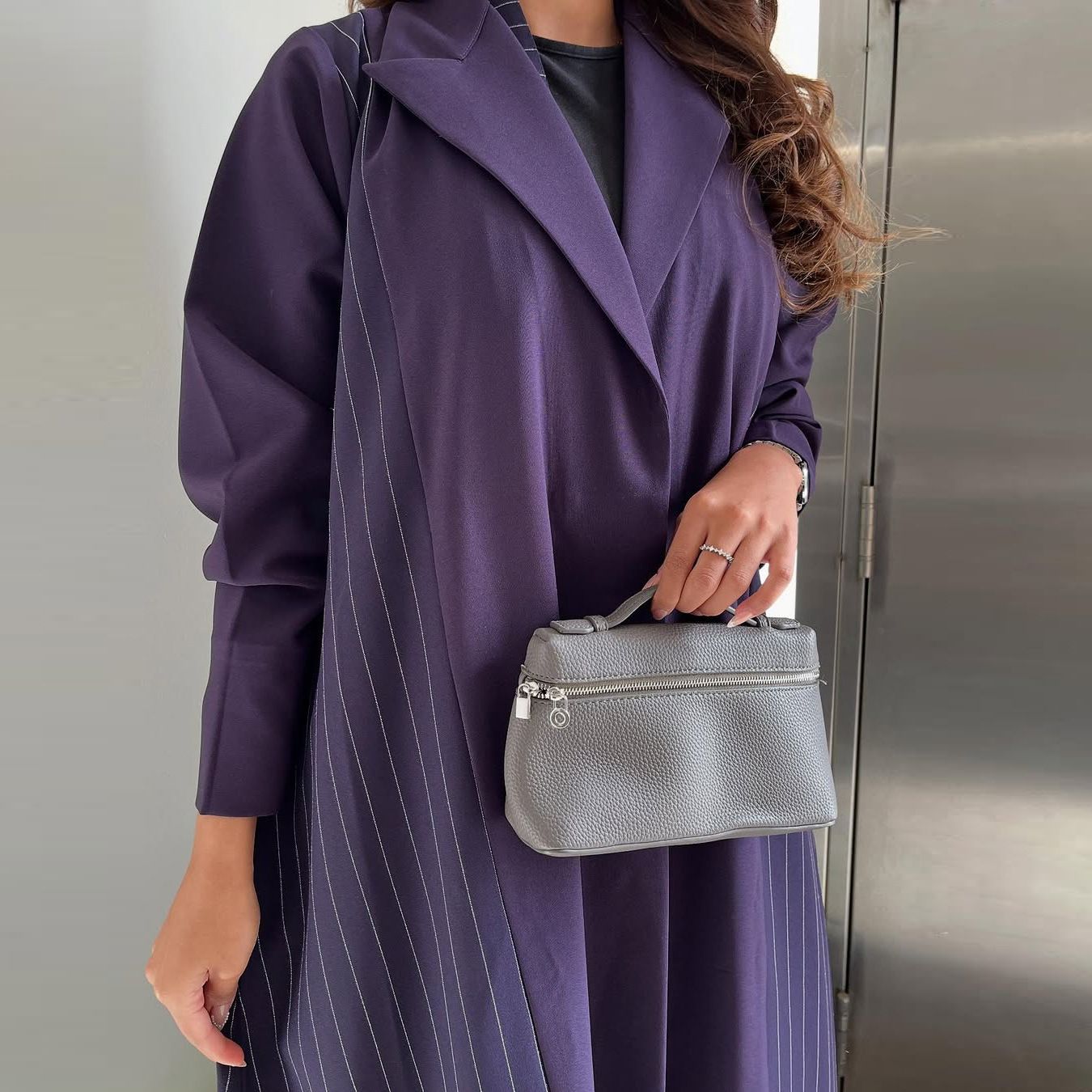 New Product Selection MQ178 Modest Muslim Fashion Cardigan Abaya New Elegant Long Dress Purple Long Sleeve Temperament Robe