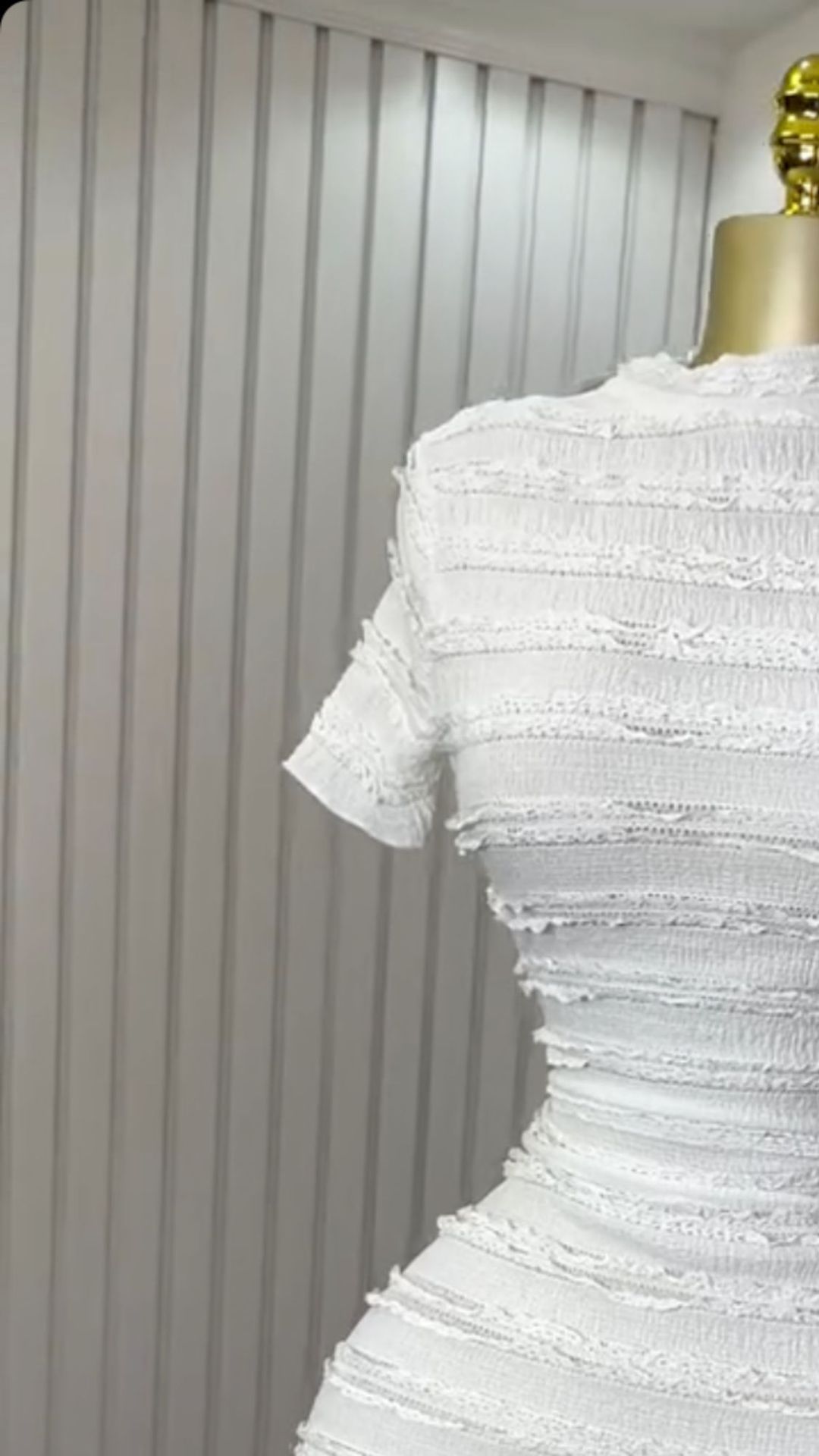 New Product Selection: European and American Women's Clothing 2025 Summer New Collection Sweet and Fresh Half High Collar Short Sleeve High Waist Slimming Dress Mid Skirt