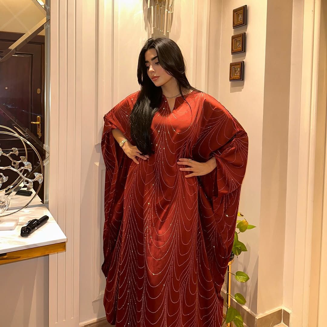 New Product Selection: MQ192 Middle East Modest 2025 Spring/Summer New Women's Fashion Loose Hot Diamond Abaya Robe Dress