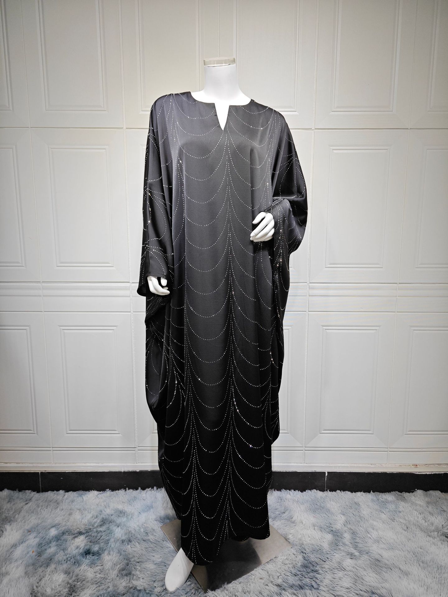 New Product Selection: MQ192 Middle East Modest 2025 Spring/Summer New Women's Fashion Loose Hot Diamond Abaya Robe Dress