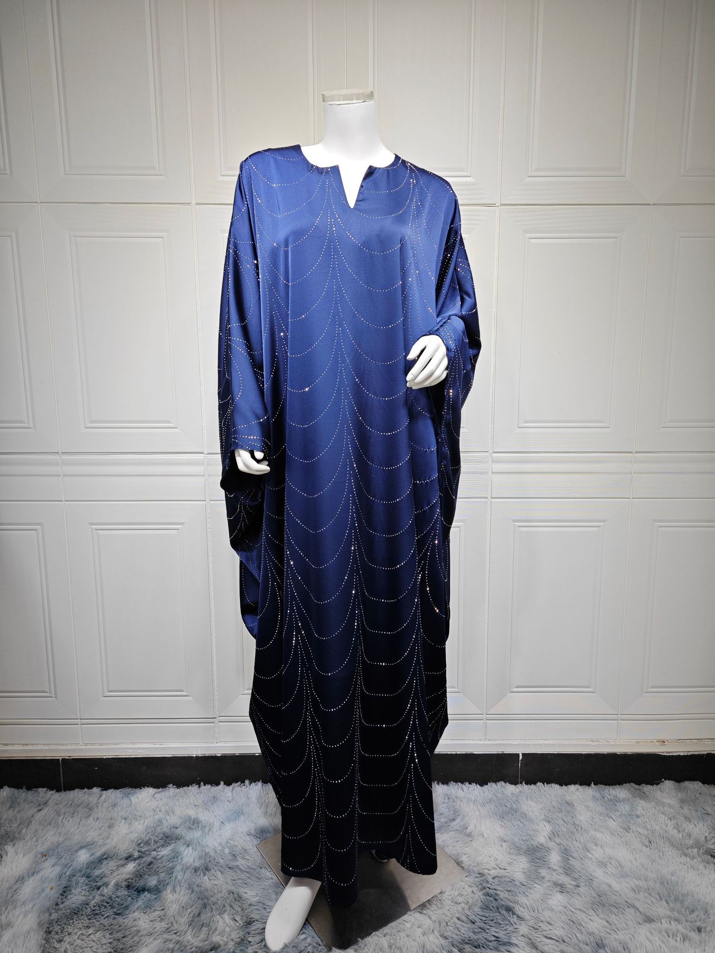 New Product Selection: MQ192 Middle East Modest 2025 Spring/Summer New Women's Fashion Loose Hot Diamond Abaya Robe Dress