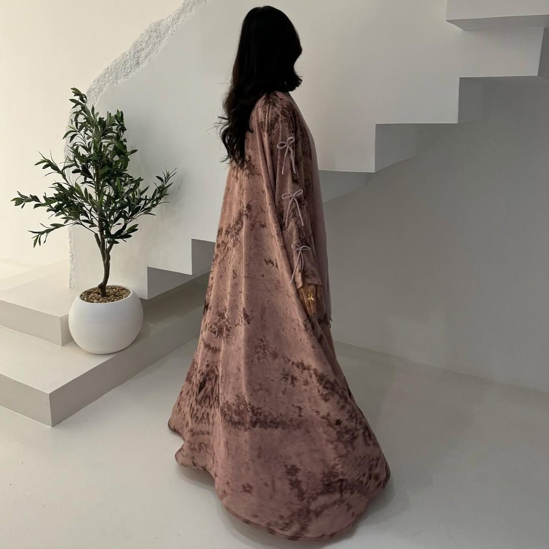 New Product Selection MQ181 Modest Fashion Women's Wear Muslim Chiffon Printed Two Piece Set with Headscarf Summer Casual Coat