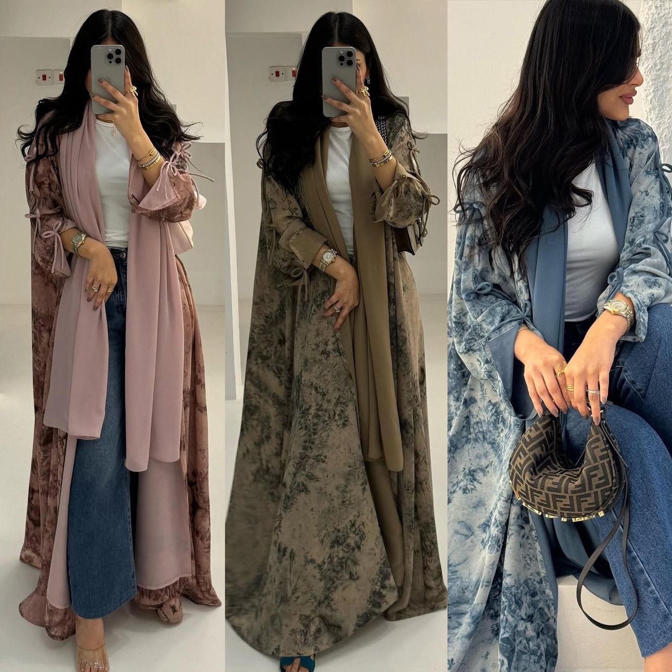 New Product Selection MQ181 Modest Fashion Women's Wear Muslim Chiffon Printed Two Piece Set with Headscarf Summer Casual Coat