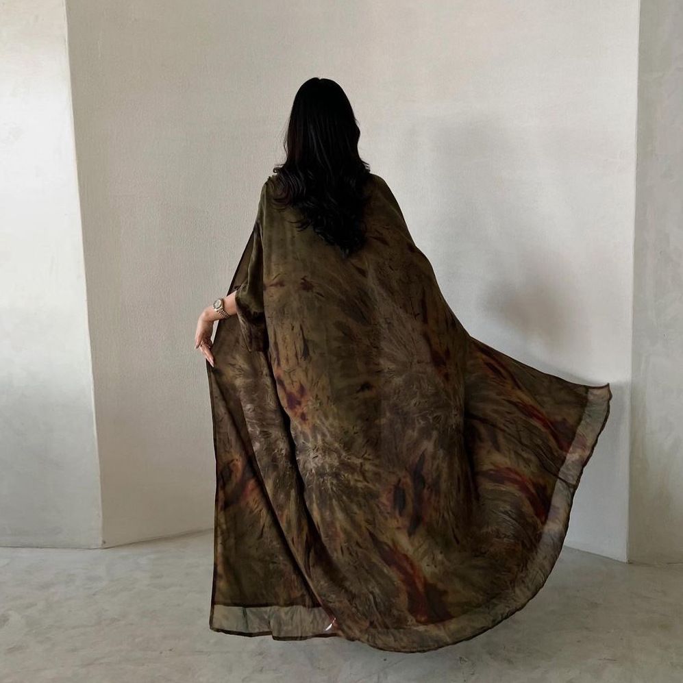 New Product Selection: MQ163modest Coat, Chiffon Printed Fashion Robe, Outer Dress, Outer Wear, Muslim Dubai Abaya