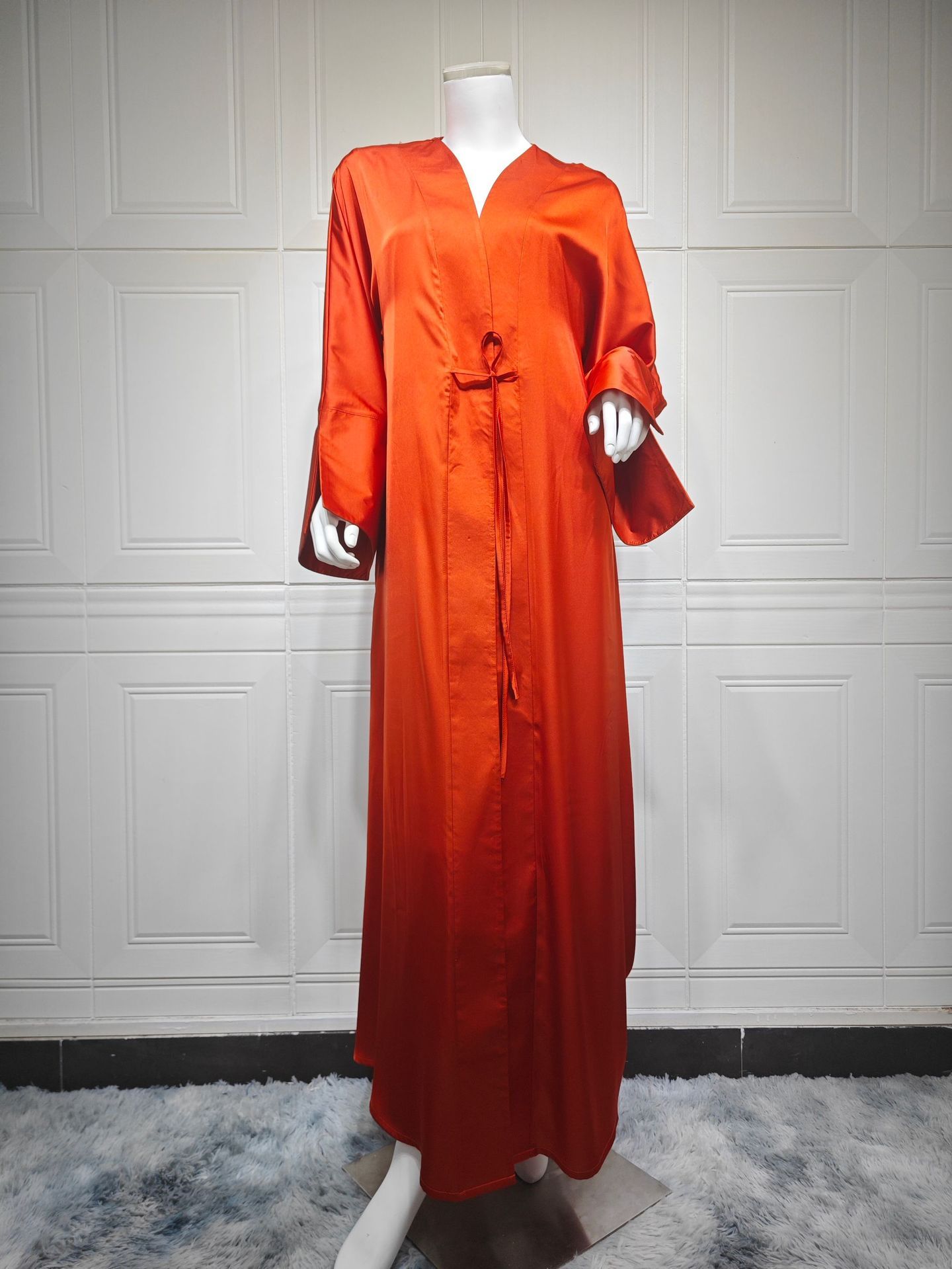 New product selection MQ166modest cross-border solid color Abaya cardigan dress loose robe in stock Middle East Dubai Muslim