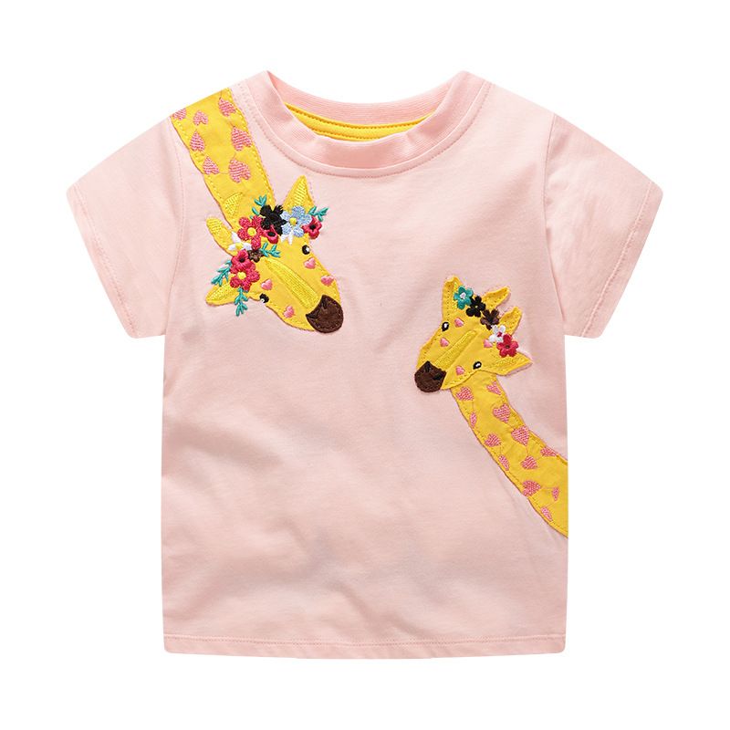 New Product Selection: Spring/Summer Children's New Style Girls' T-shirt, Cute Embroidered Short Sleeve Top for Girls' Summer Baby