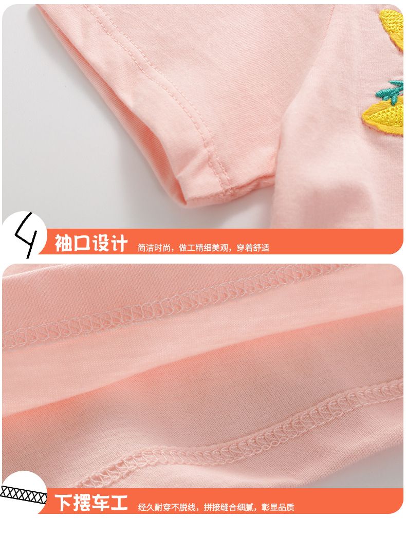 New Product Selection: Spring/Summer Children's New Style Girls' T-shirt, Cute Embroidered Short Sleeve Top for Girls' Summer Baby