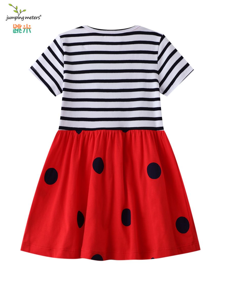 New Product Selection 2025 Summer New Children's Dress Short Sleeve Knitted Children's Dress Girls' Dress European and American Children's Clothing Distribution
