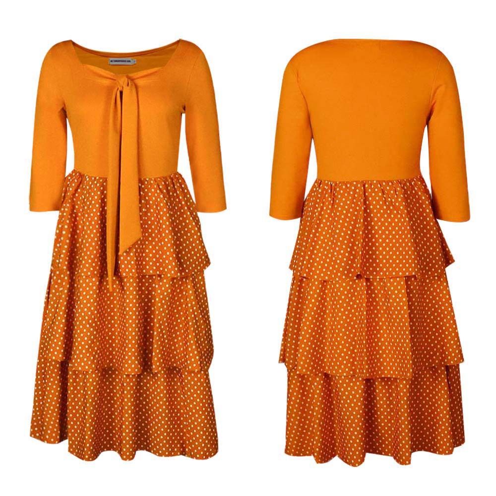 New product selection D117T European and American women's clothing foreign trade plus size cross-border dress slimming polka dot African dress