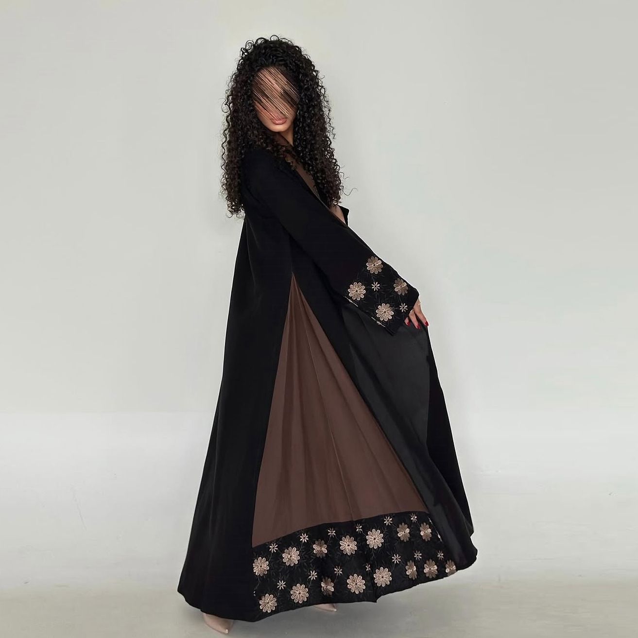 New Product Selection MQ187modest Modern Fashion Embroidered Long Coat Abaya Wear Muslim Dubai Embroidered Robe New Product
