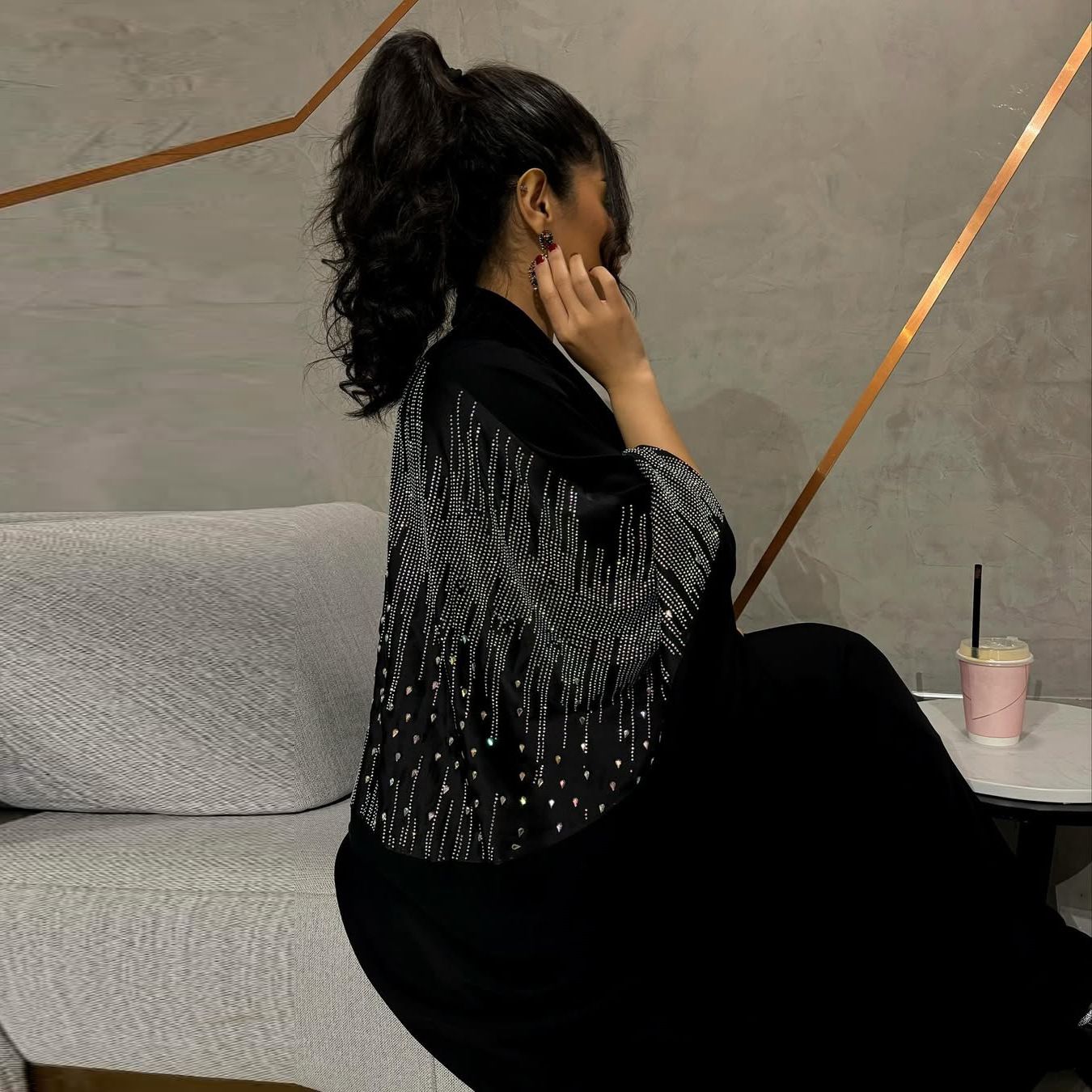 New Product Selection: MQ212 Modest2025 Hot Selling New Muslim Women's Hot Diamond Cardigan Robe, Middle Eastern Fashion Style Robe