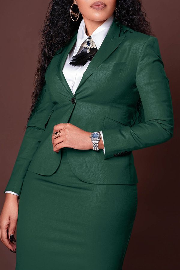 New Product Selection: 2026 Spring and Autumn New Cross border European and American Amazon Women's Fashion Professional Composite Long sleeved Suit, Hip hugging Skirt Set