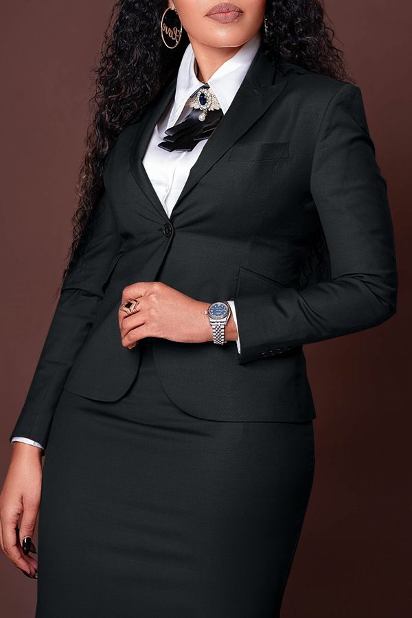 New Product Selection: 2026 Spring and Autumn New Cross border European and American Amazon Women's Fashion Professional Composite Long sleeved Suit, Hip hugging Skirt Set