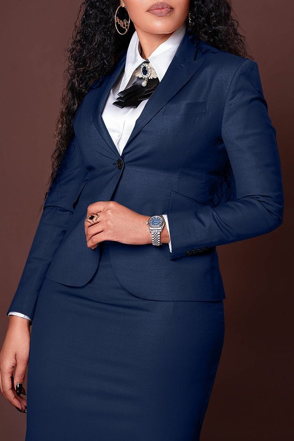 New Product Selection: 2026 Spring and Autumn New Cross border European and American Amazon Women's Fashion Professional Composite Long sleeved Suit, Hip hugging Skirt Set