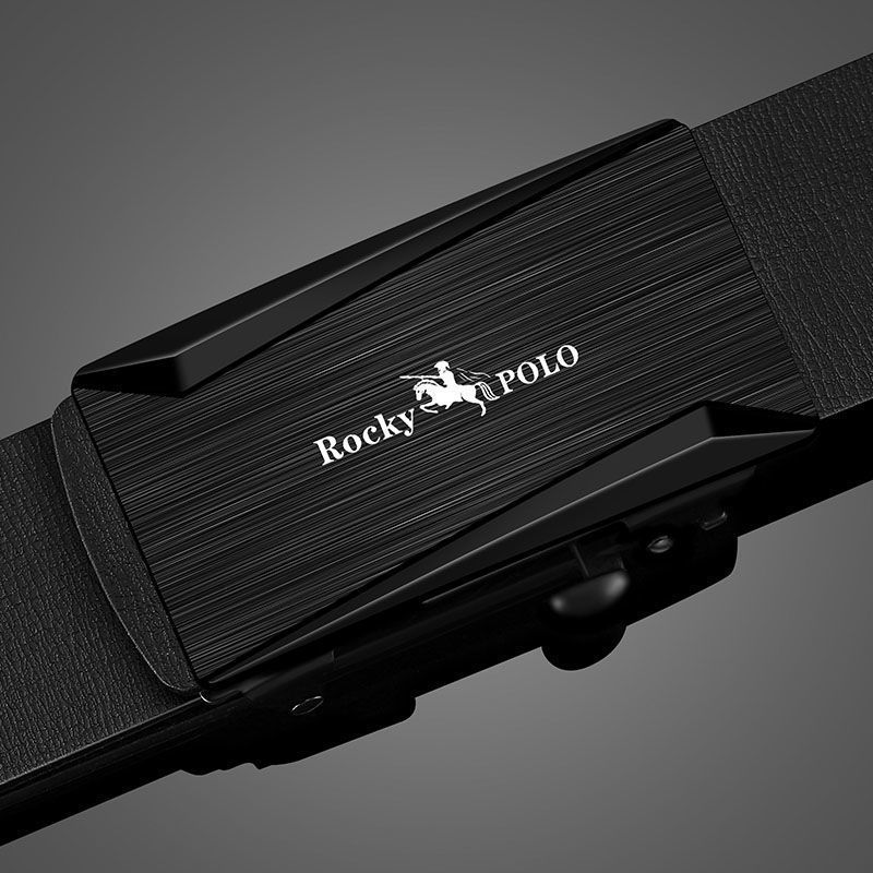 Men's PU leather toothless automatic buckle belt casual business fashion new men's versatile pure PU leather belt