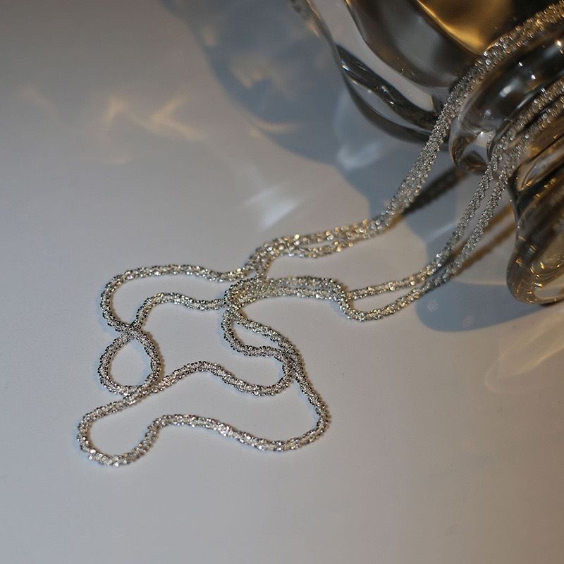 Starry Sky Sparkling Necklace for Women, Italian Clavicle Chain, Neck Chain, Simple Sparkling Element Chain, Stackable Design