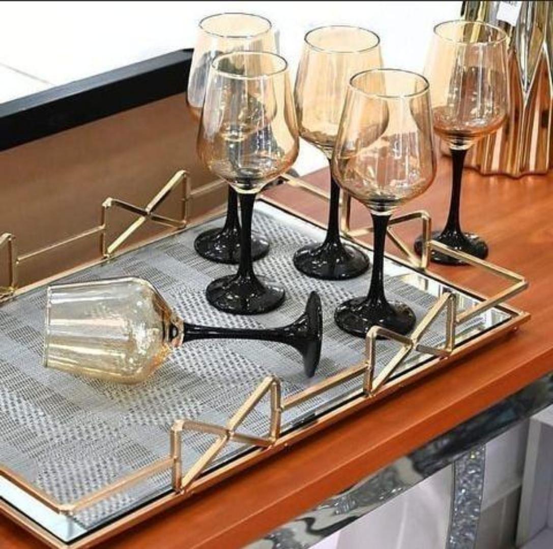Gold Wine Glasses With a Colored Stem
