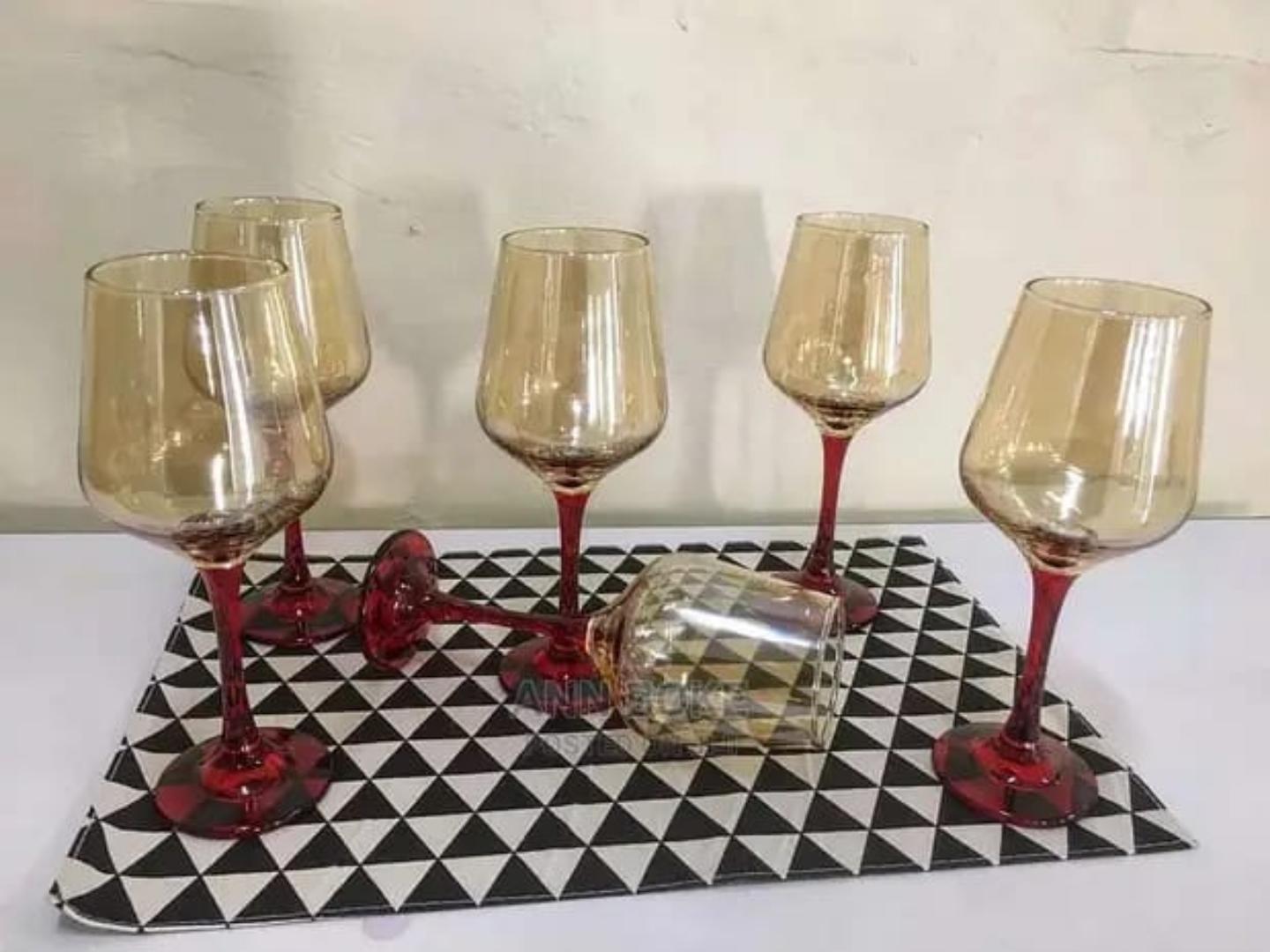 Gold Wine Glasses With a Colored Stem