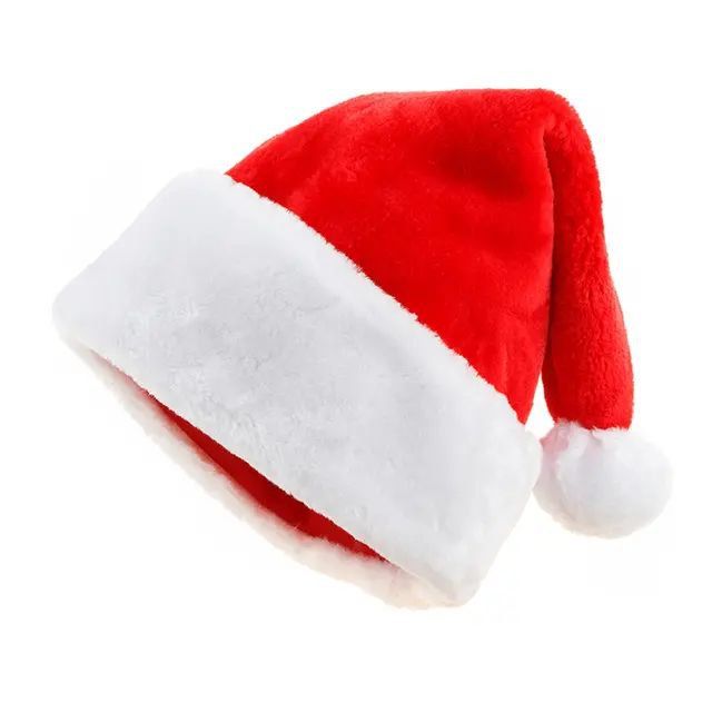 Christmas Decorations Long Plush Christmas Hat Red and White Adult Christmas Hat Holiday Party Dress Up Supplies