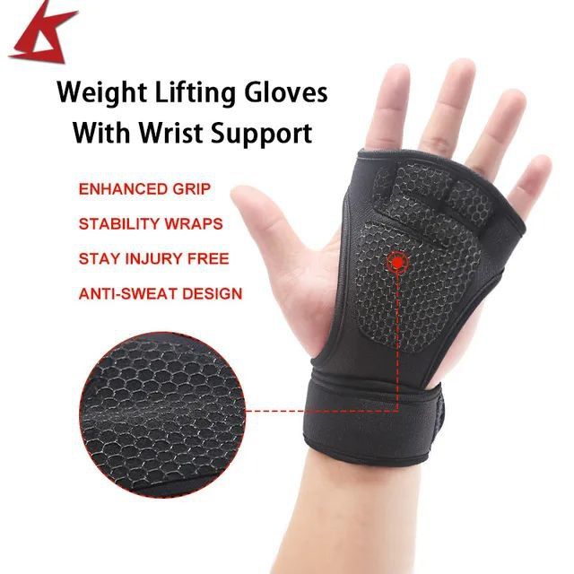 Ventilated Weight Lifting Workout Gloves With Wrist Wraps open gym gloves best design