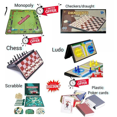 Black friday Limited time offer All board games in one package , FUN FAMILY AND FRIENDS GAMES ,Chess , Checkers , Poker , monopoly Ludo , Draught , Scrabble