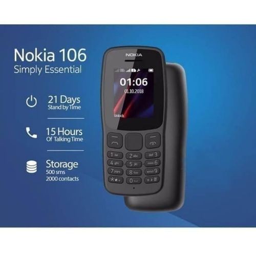 Nokia Original Kabambe 106 4G Dual SIM Button Feature Phone Long-Lasting Battery Durable Design 4G Connectivity MP3 Player FM Radio LED Flashlight Affordable Basic Phone For Everyday Use