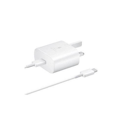 Samsung 45W USB C Plug For Samsung, SuperFast Charger Plug And Cable 1M, USB C Super Fast Charger For Galaxy S23 Ultra/S22+/S22 Ultra/S21/S20/A13/A14/A54 5G, UK Type C Charger Plug - White.