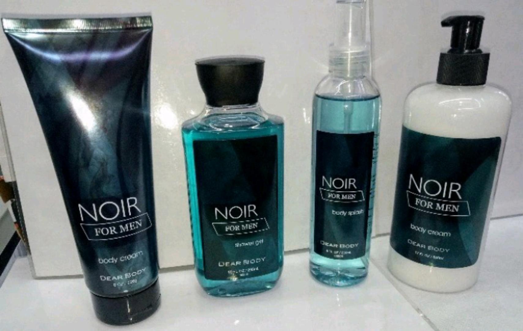 4 Pack Dear Body Noir For Men. Contains Lotion, Shower Gel ,Body Splash & Cream
