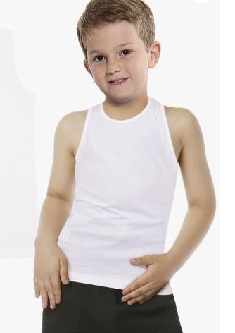 6 Pcs Kids White Vests. 100% Cotton. Stretchy & Comfortable. Sizes: 3-14 Years