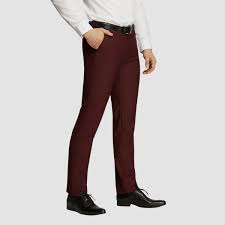 Official Trousers For Men (Maroon)-Slim Fit. Stretchy & Comfortable.  Men's Maroon Official Pants. Sizes: 30-36.