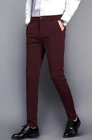 Official Trousers For Men (Maroon)-Slim Fit. Stretchy & Comfortable.  Men's Maroon Official Pants. Sizes: 30-36.
