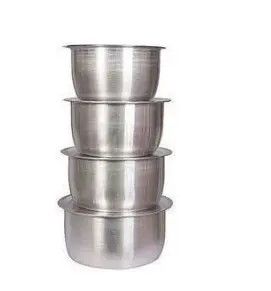 4Pcs Set Of Stainless Aluminum Sufuria cooking sufuria Size 1 2 3 4 -without Lids