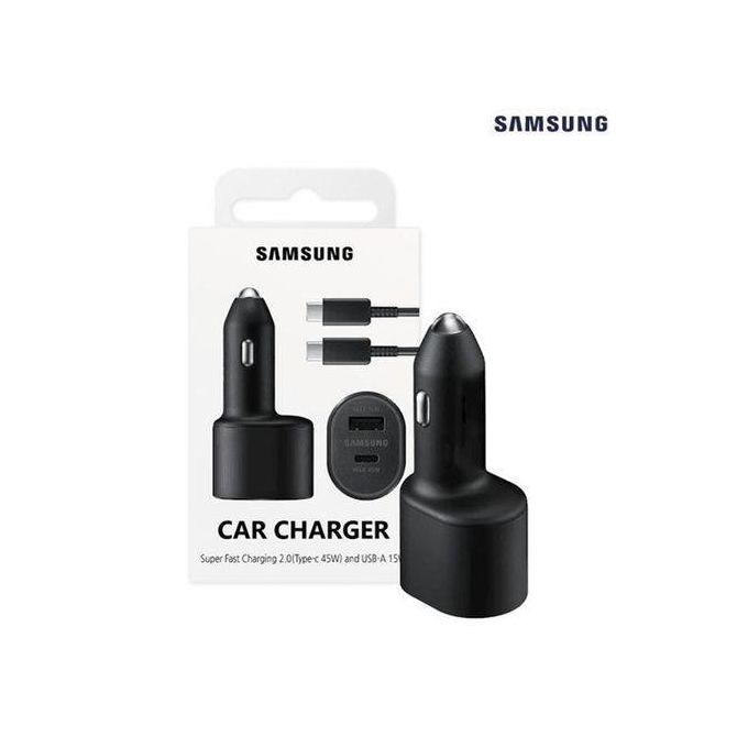 Samsung Super Fast Dual Car Charger Adapter(45W+15W) Two Port Pd With USB Type C Cable