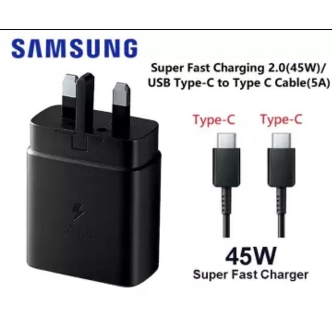 Samsung 45W Super Fast Charge for Galaxy S24/S23/S22 Plus/S21 FE/S22+/S20 FE/S10e/S9/S8/Z Fold 6 5 4 3/Z Flip 6 5 4 3,Note 21+/20/10/8/9, A15 5G/A14 5G