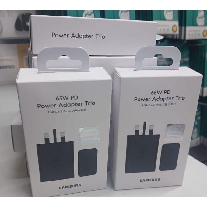 Samsung 65W Power Adapter, Samsung Original 65W Superfast Type C Trio Power Adapter/Charger For Galaxy S24/S23/S22/S21 FE/S22+/S20 FE Note 20/21,A15/A14/A54/A55/A13/A03s/A53/A35/A23/A24/A25/A05S/A04S