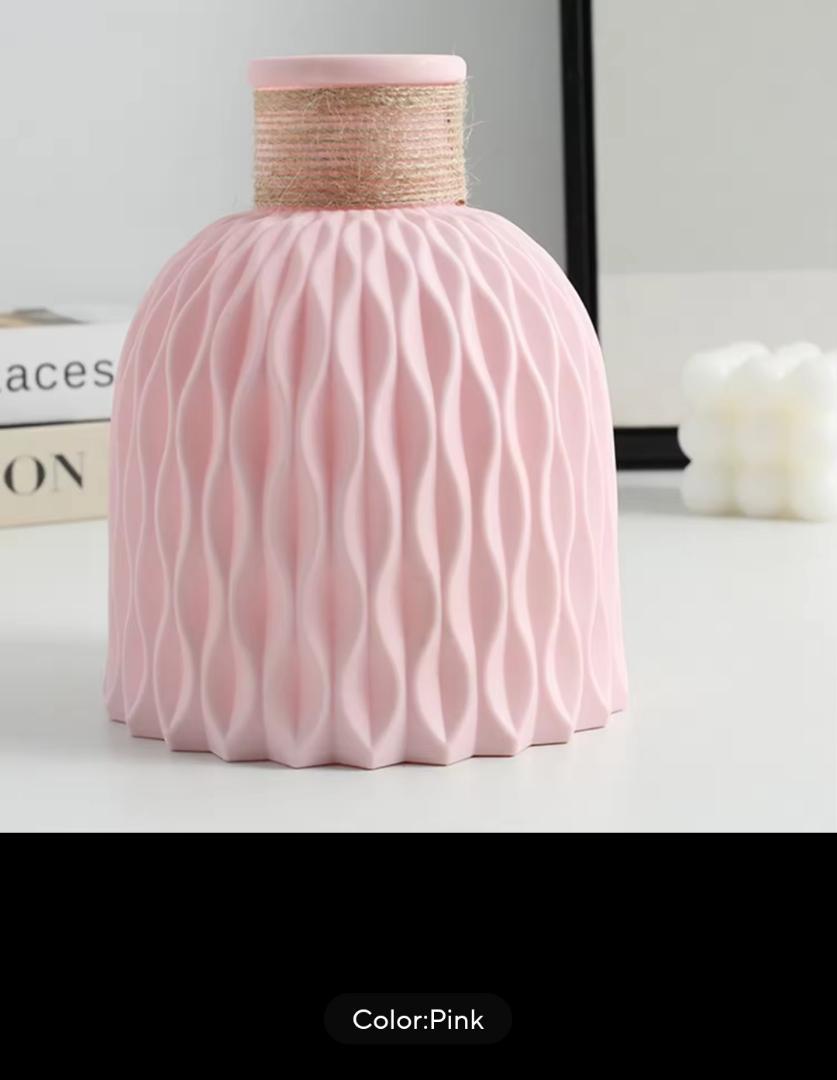 Modern Flower Vase Imitation Ceramic Flower Pot Decoration Home Plastic Vase Flower Arrangement Nordic Style Home Decoration.
