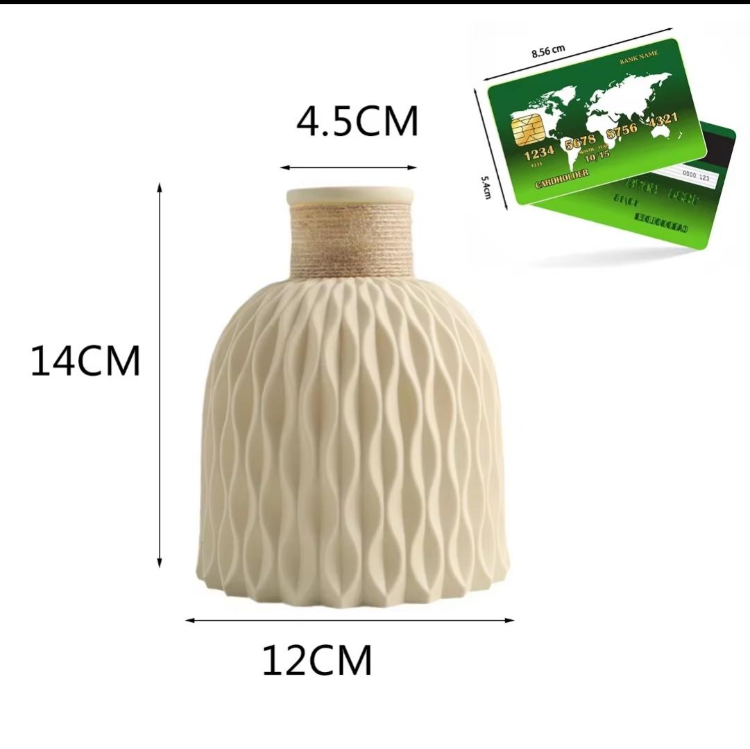 Modern Flower Vase Imitation Ceramic Flower Pot Decoration Home Plastic Vase Flower Arrangement Nordic Style Home Decoration.