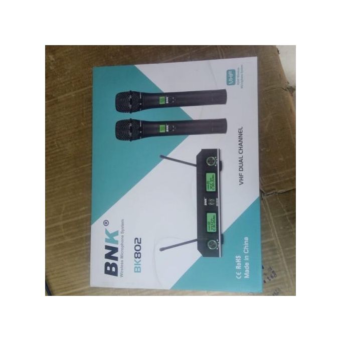 Bnk Microphones Systems-BK-802 Dual Channel VHF Wireless Microphone Set