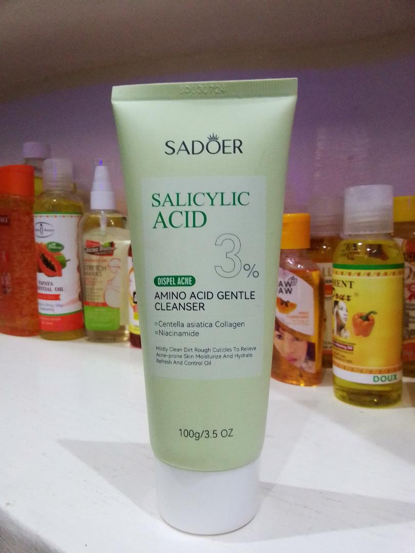 SADOER Salicylic Acid Facial Cleanser Face Wash Foam Face Cleanser Moisturizing Facial Cleansing Hydrating Skin Care Products/