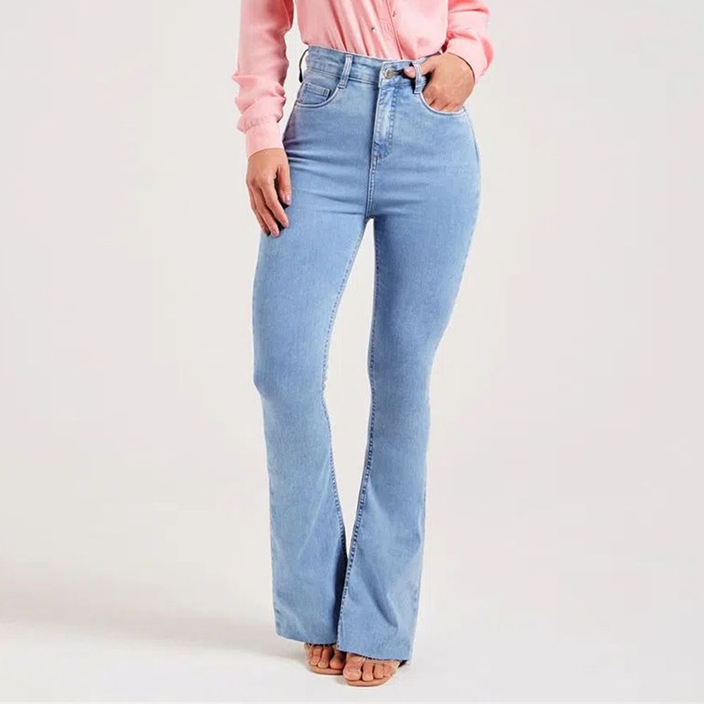 New slim fit stretch fashion light flared pants women's jeans