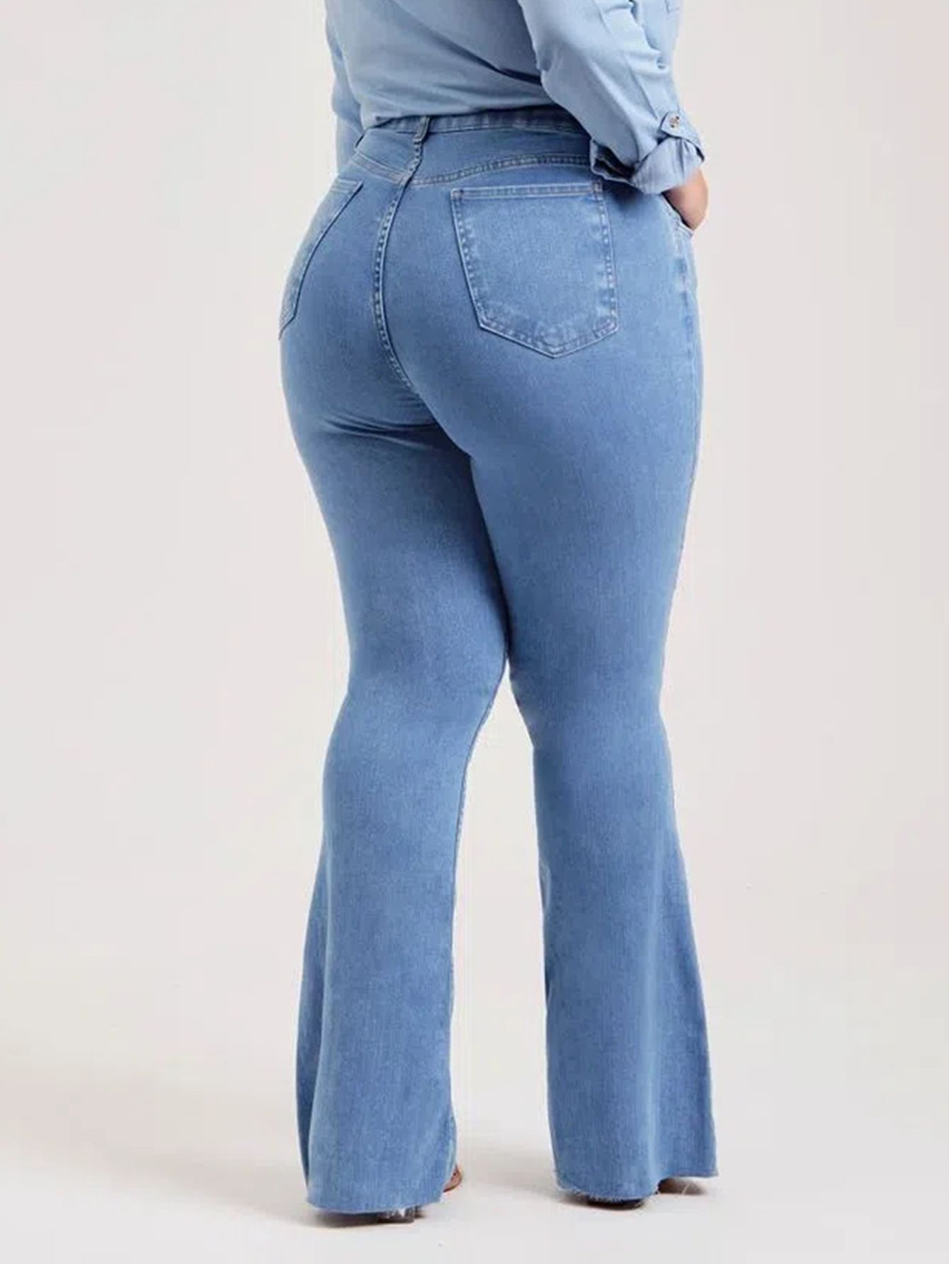 New slim fit stretch fashion light flared pants women's jeans